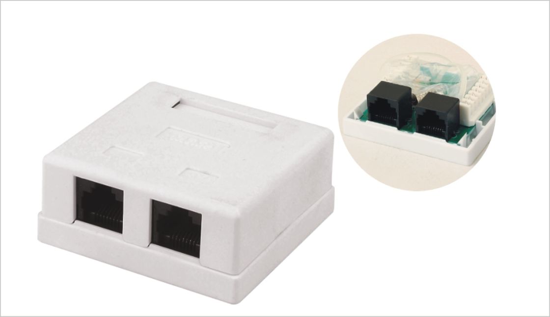 Aufputzdose-Doppel-Port RJ45 Netz Trapezfehler-Jack mit Ethernet- oder Telefonhafen YH7014